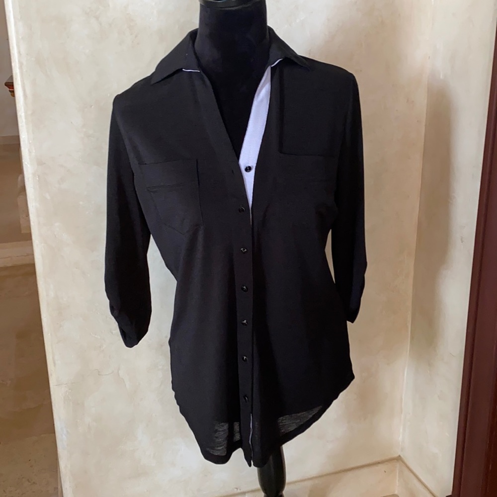 Venini Black Button Down Shirt Size M NWT